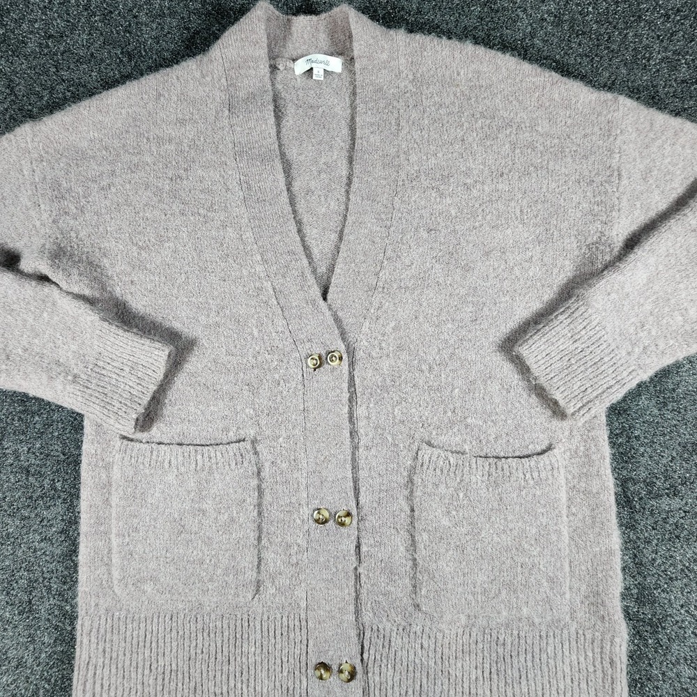 Madewell Allston‎ Double-Button Cardigan Sweater Size Small Purple Wool Alpaca